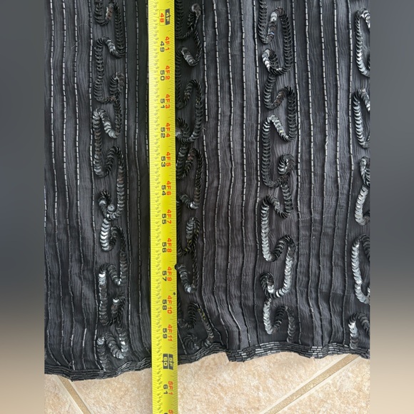 Rosita vintage black silk fully beaded and sequined long-sleeve evening gown 3X - Picture 16 of 16